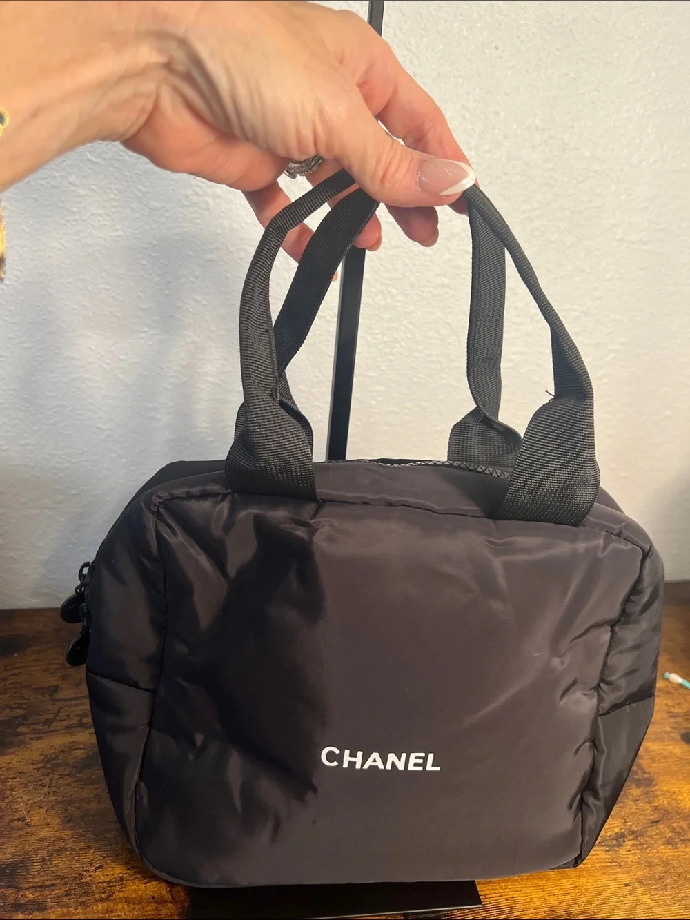 Black Nylon Tote Bag - Classic Logo Handbag
